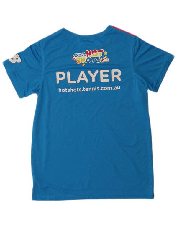 Chłopięcy T-shirt z grafiką New Balance, 15-16 lat, 2XL, niebieski, blok kolorów