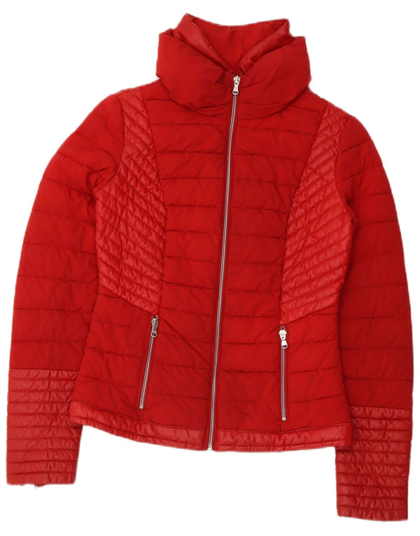 Damska ocieplana kurtka Guess UK 6 XS, czerwona, poliuretanowa