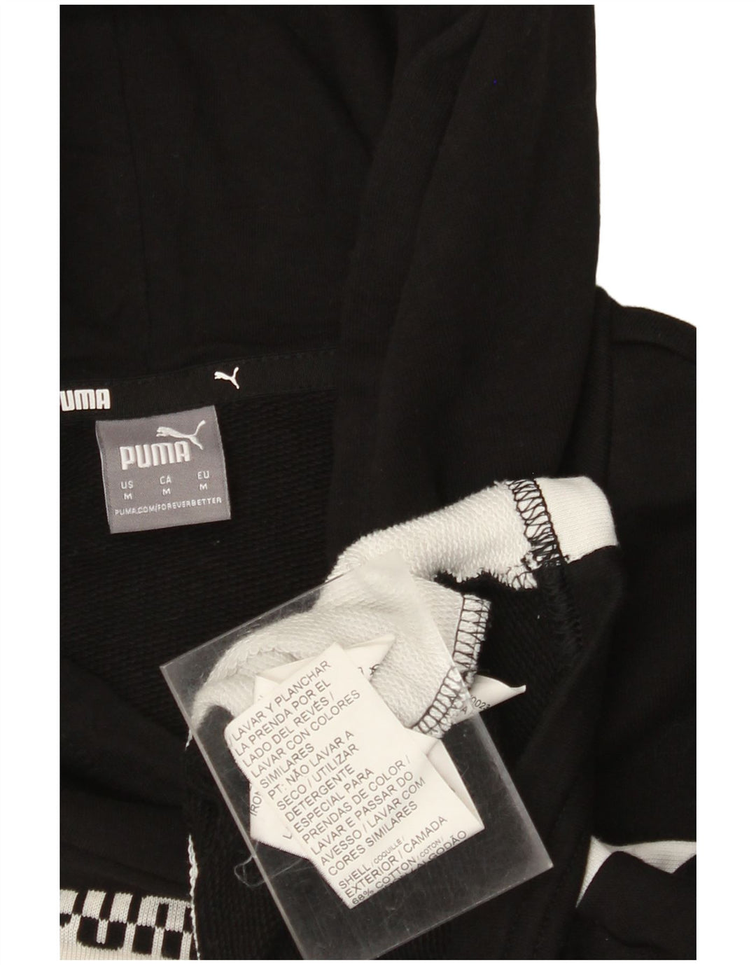 Damski sweter oversize z kapturem PUMA UK 14, średni czarny, blok kolorów