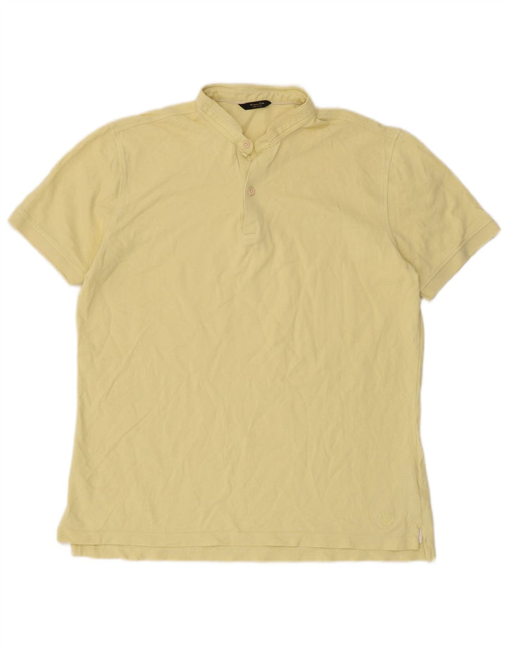 Męska koszulka polo MASSIMO DUTTI, duża, żółta, bawełniana