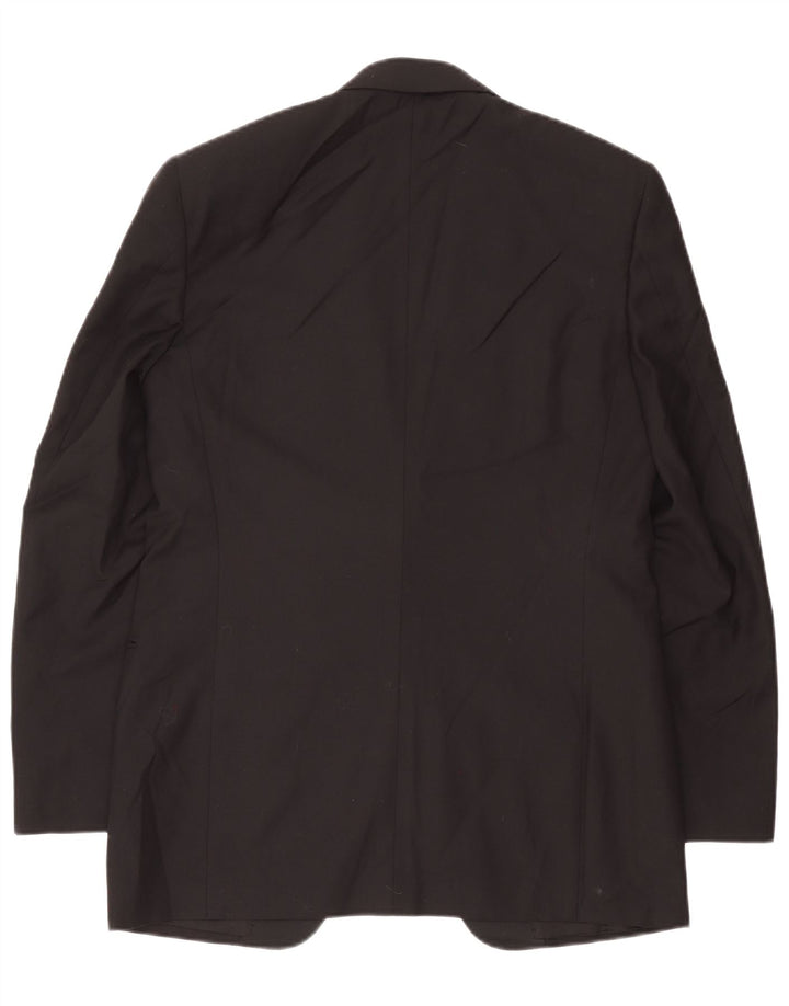 Męska marynarka Canali zapinana na 1 guzik IT 48 Średnia czarna dziewicza wełna