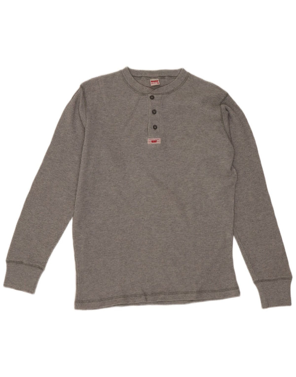 Męski top Levi's z długim rękawem, średnioszary, bawełniany