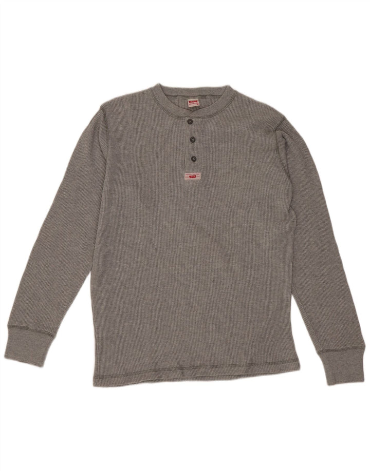 Męski top Levi's z długim rękawem, średnioszary, bawełniany