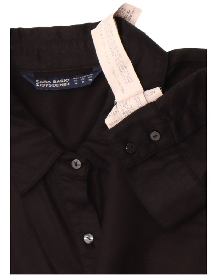 Damska bluzka koszulowa Zara Z1975 UK 14 Medium Black Lyocell