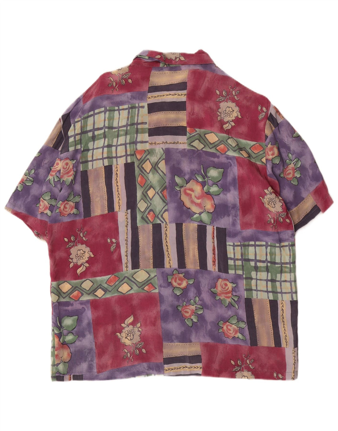 Bluzka damska z krótkim rękawem w stylu vintage, UK 14, średnia, wielobarwna