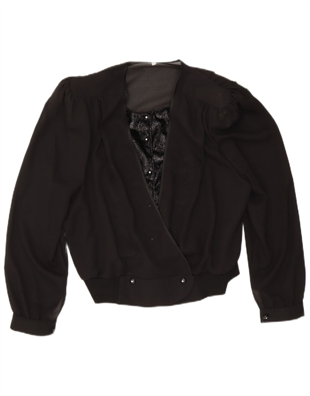 Vintage damskie bolerko z podwójnymi piersiami IT 50 XL czarne