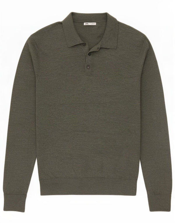 Męski sweter z golfem Zara, średni khaki