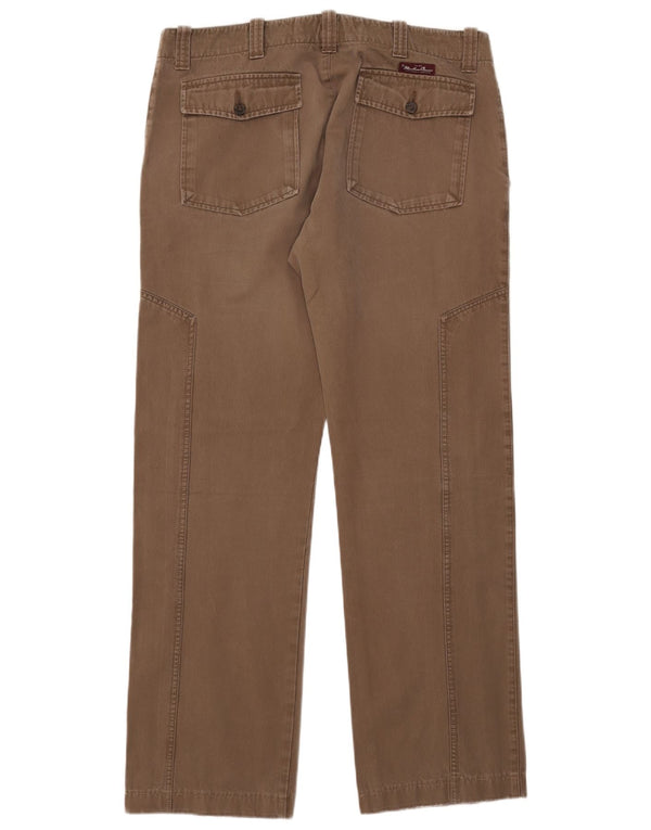 Męskie proste spodnie Chino Marlboro Classics W30 L33 Brązowa bawełna