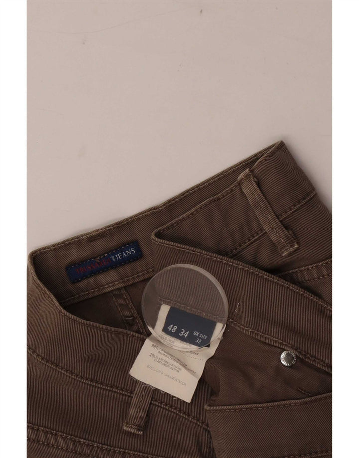 Męskie proste dżinsy Trussardi W32 L33 Brązowa bawełna