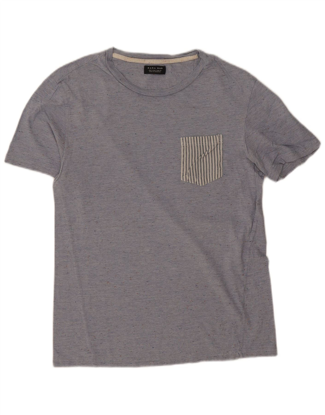 Męski T-shirt Zara, mały, niebieski nakrapiany