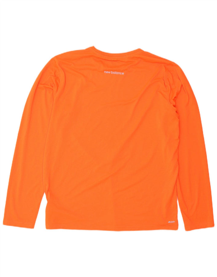 Męski top New Balance z długim rękawem, duży, pomarańczowy poliester