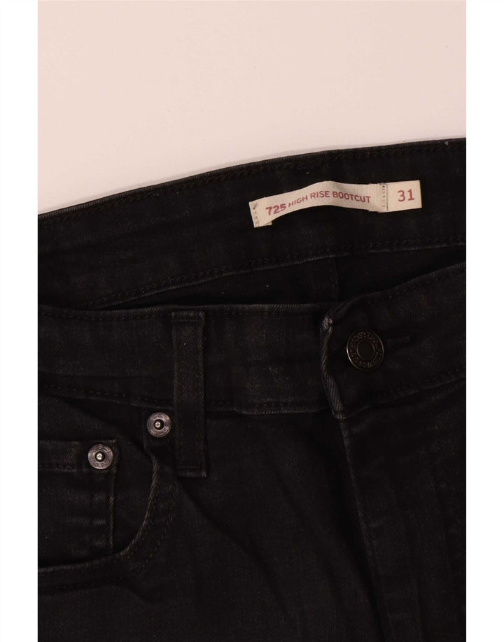 Damskie jeansy Levi's 725 z wysokim stanem Bootcut W31 L30 Czarna bawełna