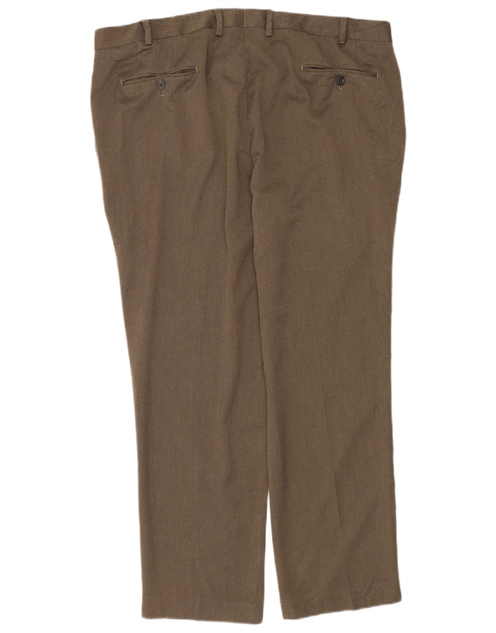Męskie proste spodnie garniturowe Ralph Lauren W40 L30 Szary poliester