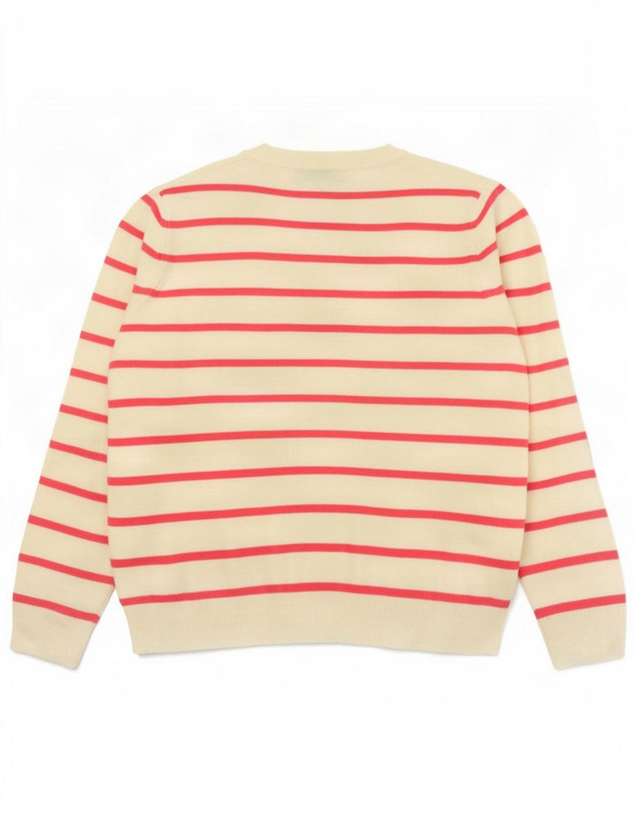 Marks & Spencer Damski sweter z dekoltem w kształcie litery V, UK 14, średni różowy w paski