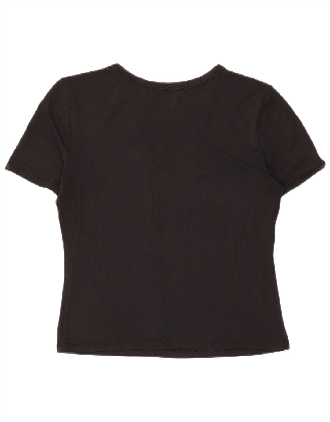 Damski krótki t-shirt Zara UK 12, średni czarny modal