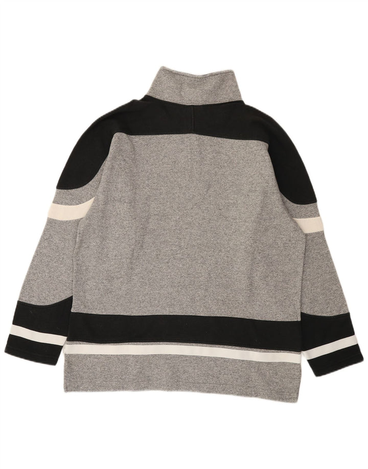 Męski sweter Champion z grafiką i zamkiem błyskawicznym, mały, szary, z blokami kolorów