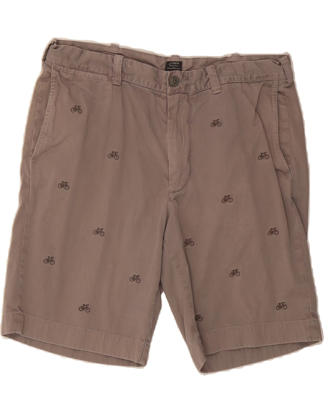 J. CREW Mens Graphic Chino Shorts W35 Large Grey Vintage J. Crew and Second-Hand J. Crew from Messina Hembry 