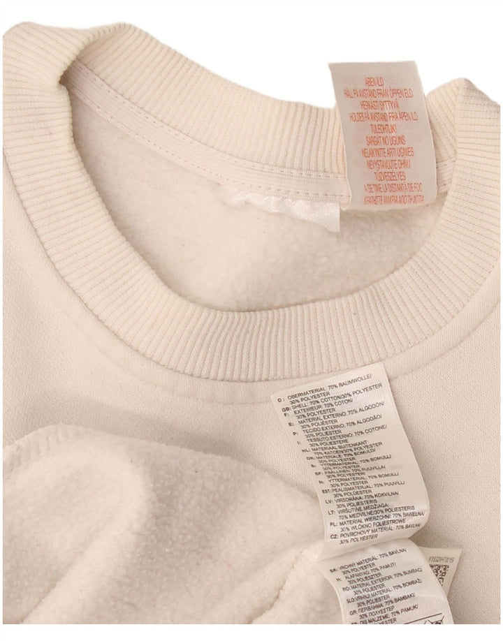 Damska bluza Adidas Graphic Jumper UK 14 Średnia biała bawełna