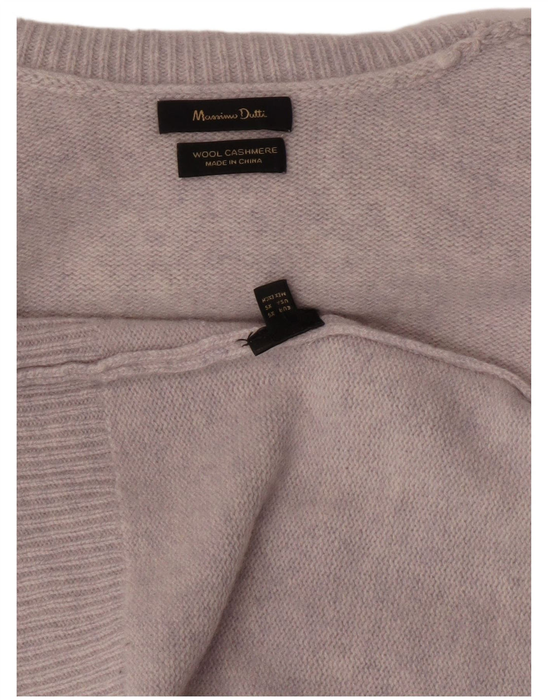 Damski sweter oversize Massimo Dutti z okrągłym dekoltem UK 6 XS, szara wełna