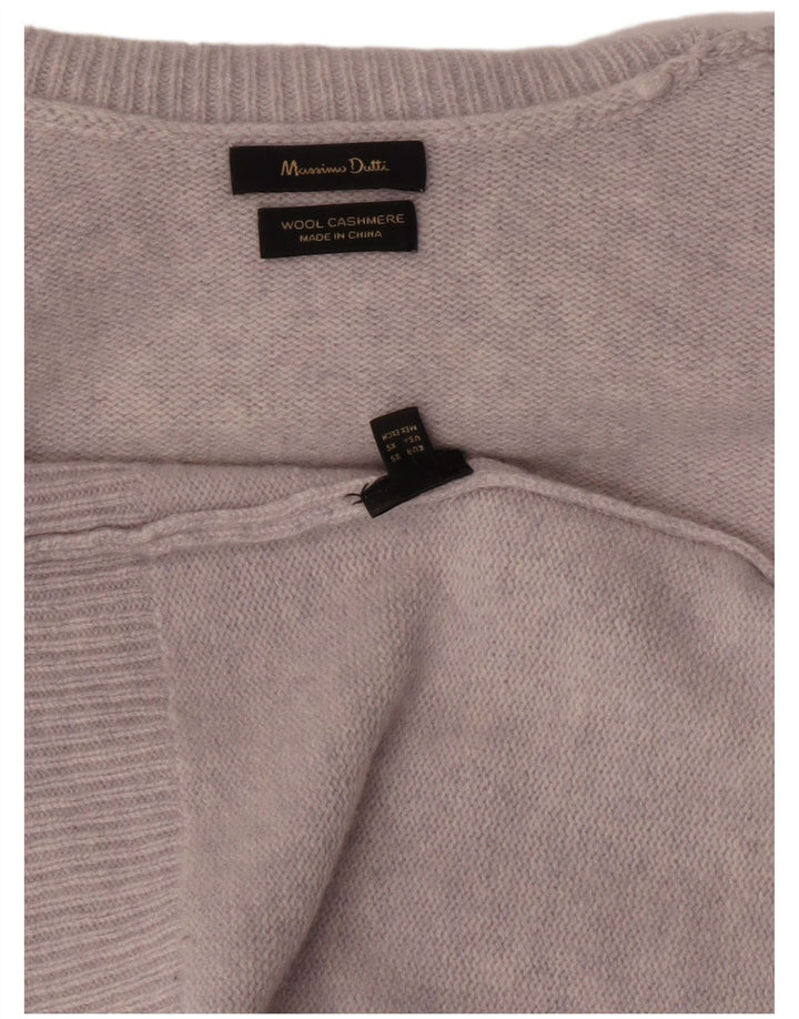 Damski sweter oversize Massimo Dutti z okrągłym dekoltem UK 6 XS, szara wełna