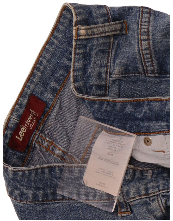 Damskie dżinsy Capri Lee z wysokim stanem US 14, duże, W32 L22, niebieska bawełna