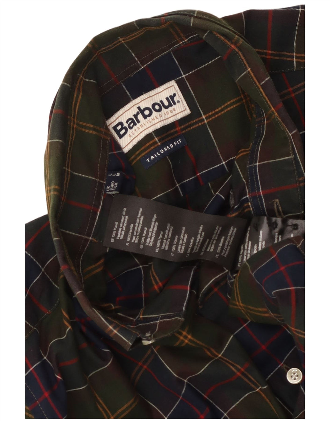 Koszula męska Barbour o dopasowanym kroju, duża, bawełniana w kratę khaki