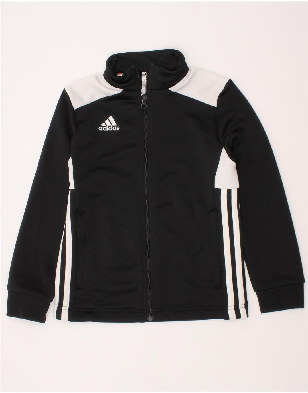 Chłopięca kurtka dresowa Adidas 7-8 lat Czarny poliester z blokami kolorów