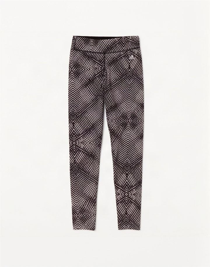 Damskie legginsy Adidas Climalite UK 4/6 XS Czarny geometryczny poliester