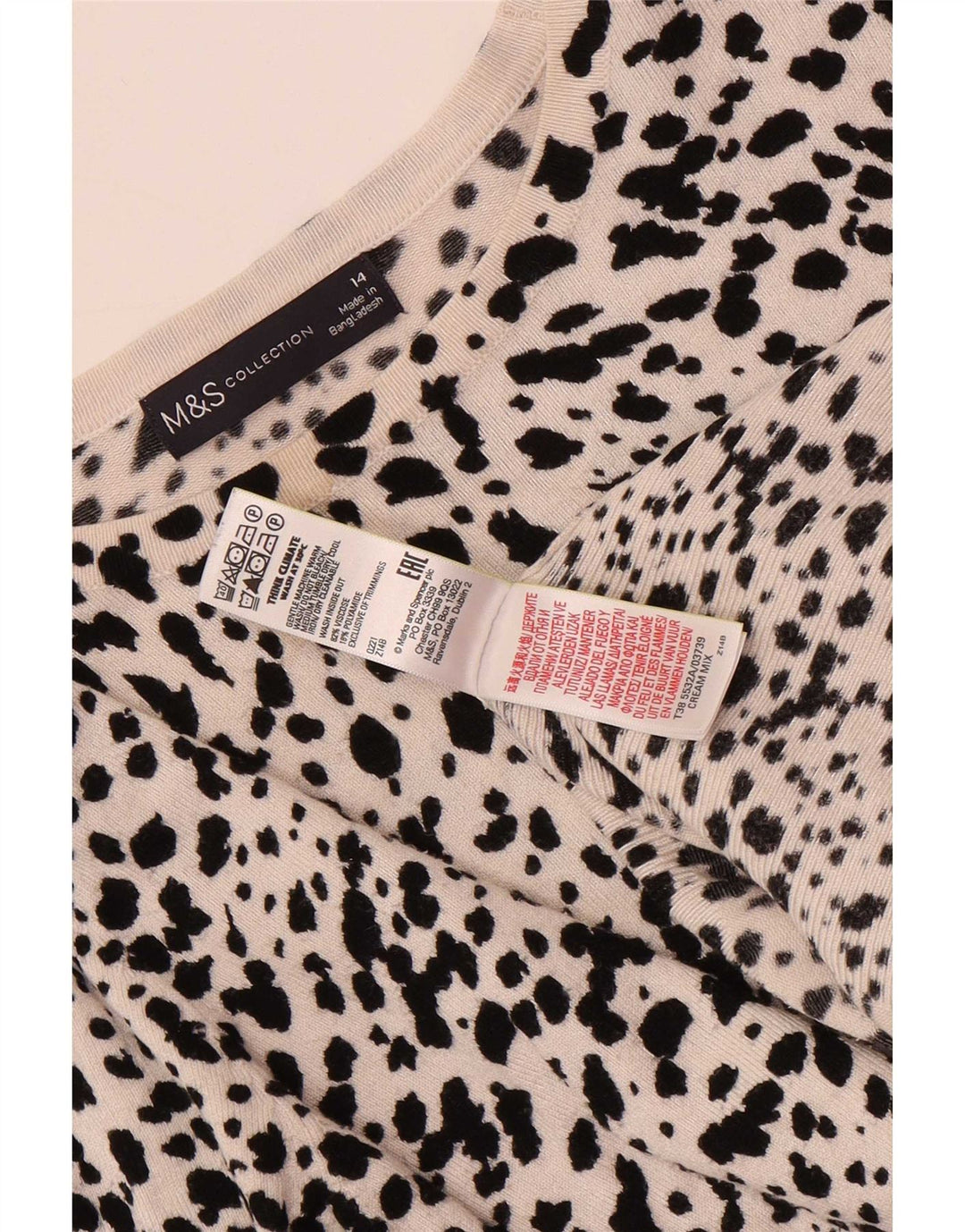 Marks & Spencer Damski sweter z dekoltem w łódkę, UK 14, średni beż