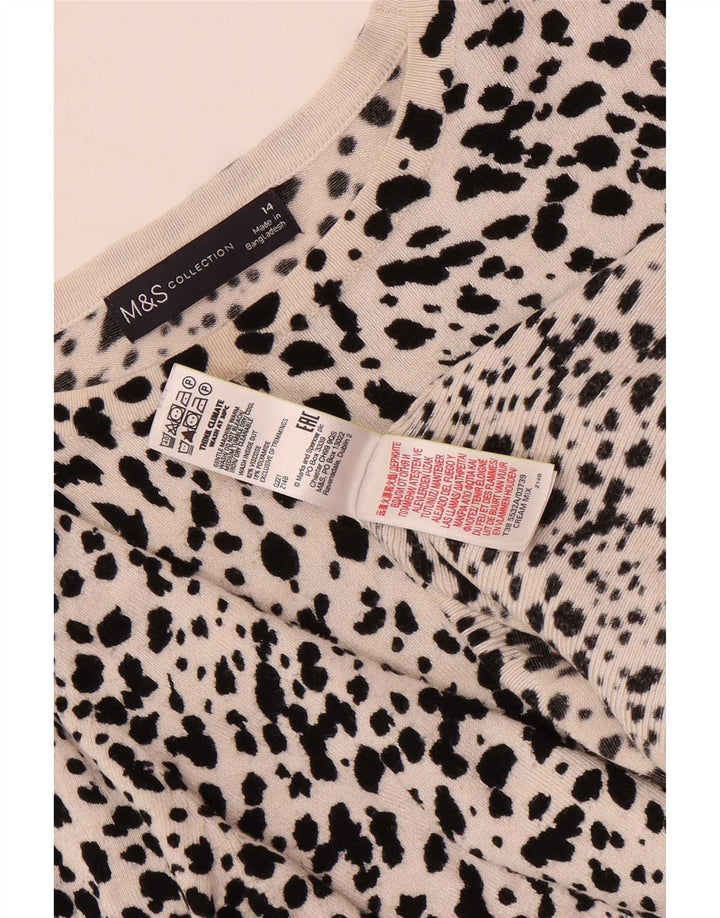 Marks & Spencer Damski sweter z dekoltem w łódkę, UK 14, średni beż