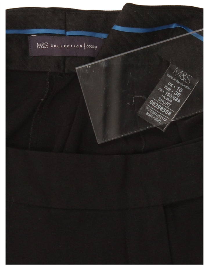 MARKS & SPENCER Womens Bootcut Suit Trousers UK 10 Small W30 L27 Black