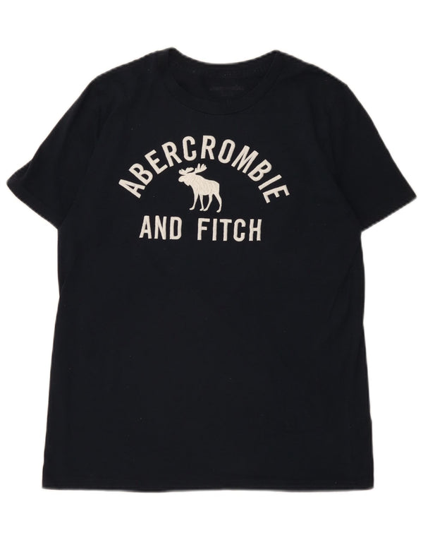 Chłopięcy T-shirt z grafiką Abercrombie & Fitch na 15-16 lat, granatowy, bawełniany