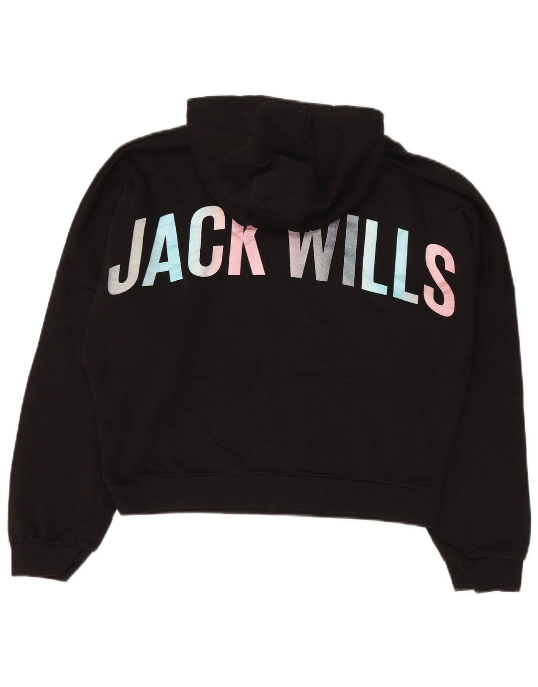 JACK WILLS Dziewczęcy, oversize'owy sweter z kapturem i grafiką, 14-15 lat, czarny