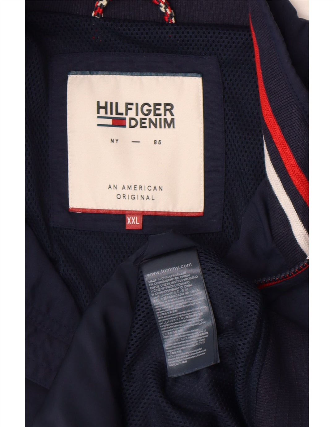 Męska kurtka bomber Tommy Hilfiger UK 44 2XL Granatowy poliamid