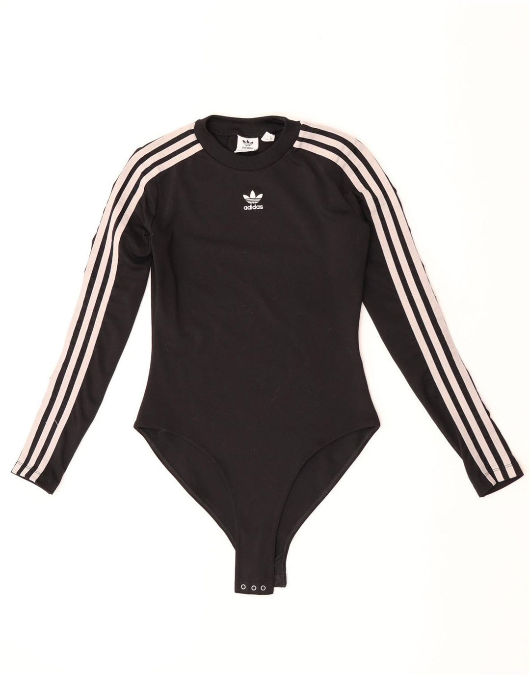 Damskie body z długim rękawem Adidas UK 8, małe, czarne, poliestrowe