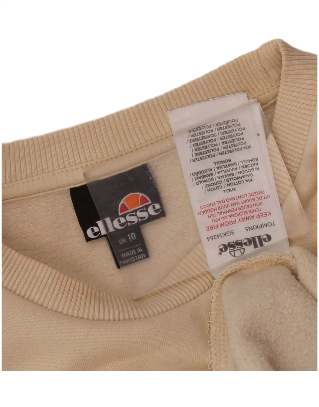 Damski sweter oversize ELLESSE z grafiką UK 10, mały beż