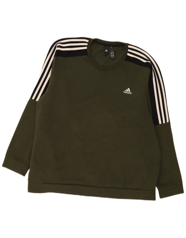 Bluza męska Adidas Jumper 2XL Khaki, bawełna z blokami kolorów