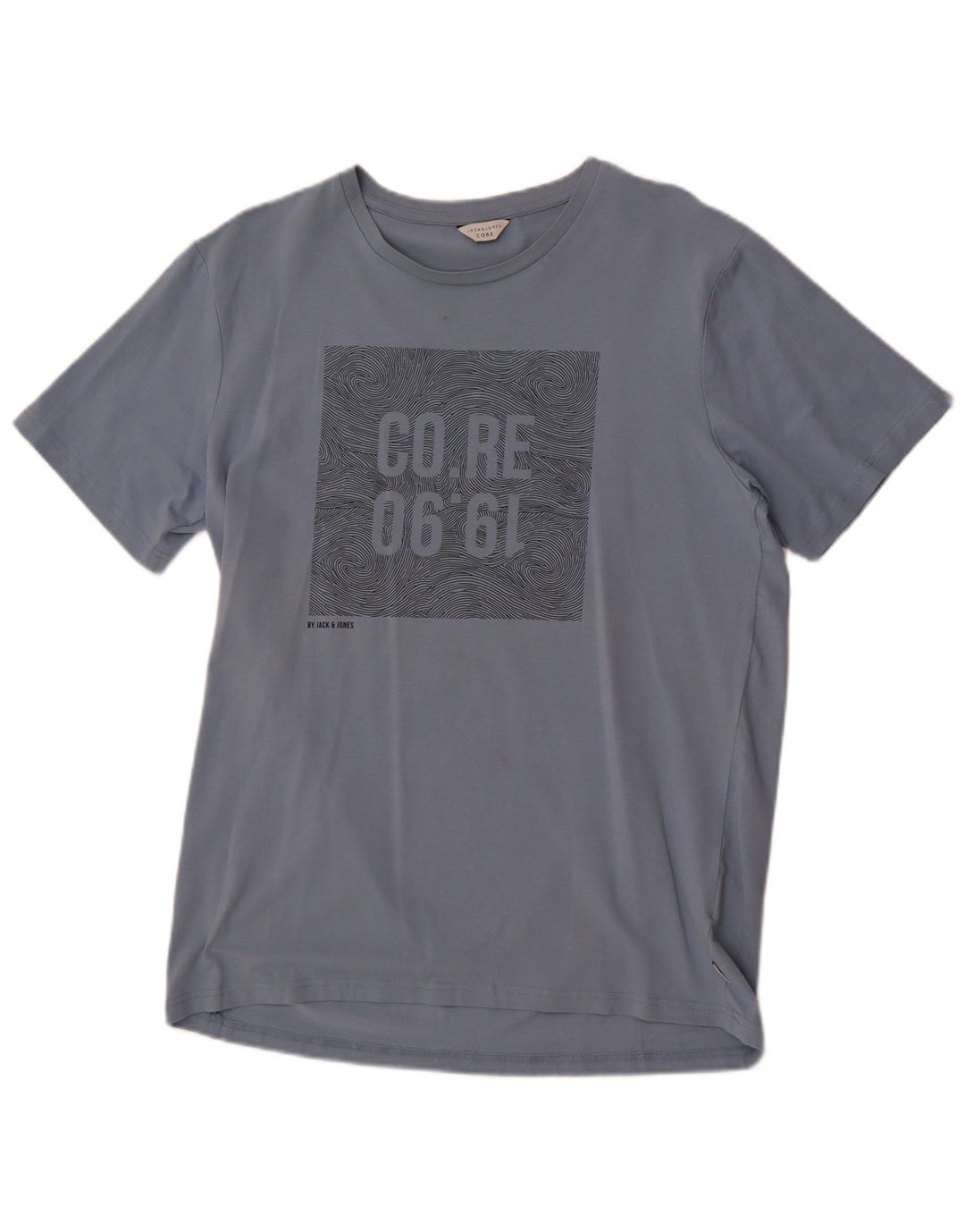 Męska koszulka z grafiką Jack & Jones, góra XL, niebieska, bawełniana