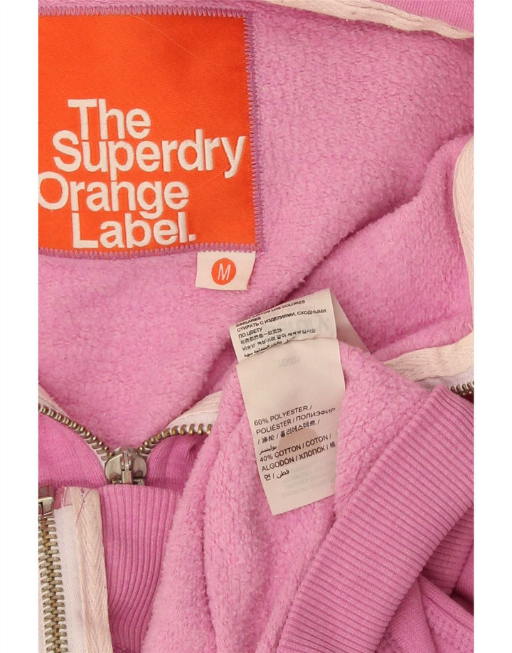 Damski sweter z kapturem i zamkiem Superdry, UK 14, średni różowy poliester