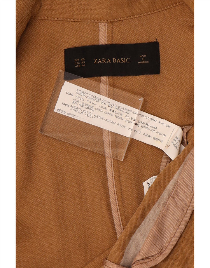 Damska marynarka oversize typu oversize z odkrytymi ramionami Zara UK 6 XS, brązowy Lyocell