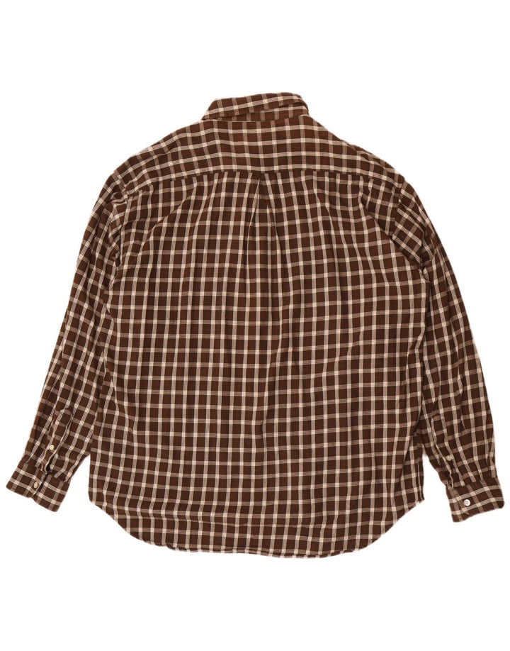 Męska koszula flanelowa Fila XL w brązową kratę, bawełniana