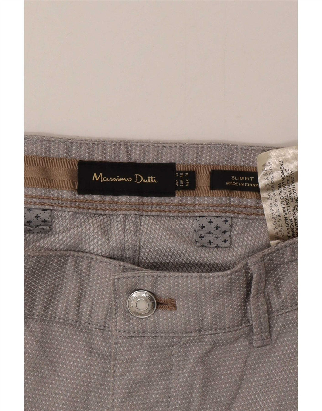 Męskie spodnie Chino Massimo Dutti EU 40 Medium W31 L30 Szare nakrapiane