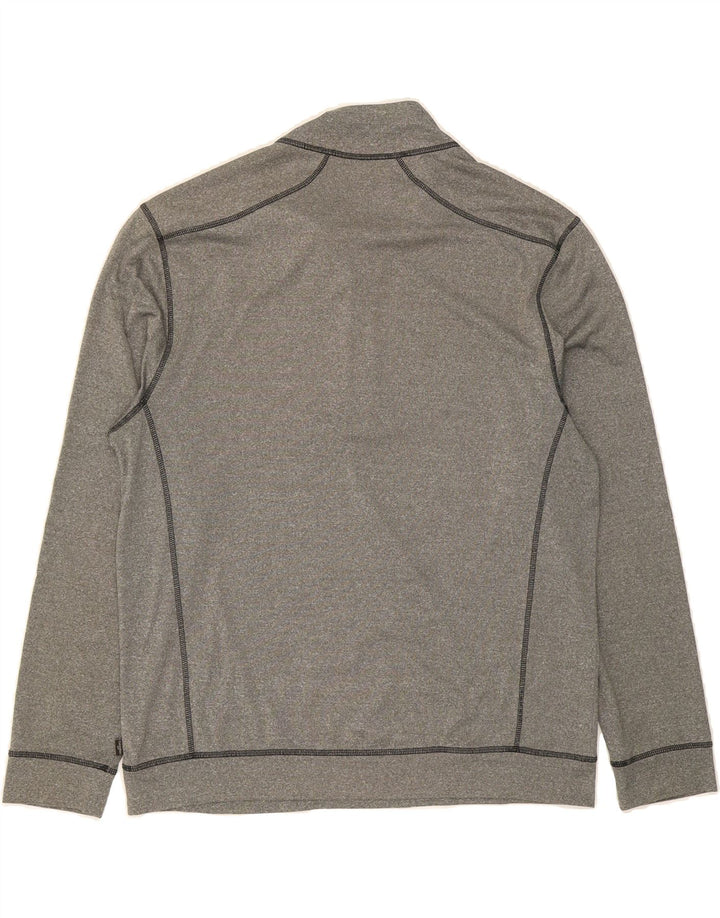 CALVIN KLEIN Mens Graphic Zip Neck Sweatshirt Jumper XL Grey Polyester Vintage Calvin Klein and Second-Hand Calvin Klein from Messina Hembry 