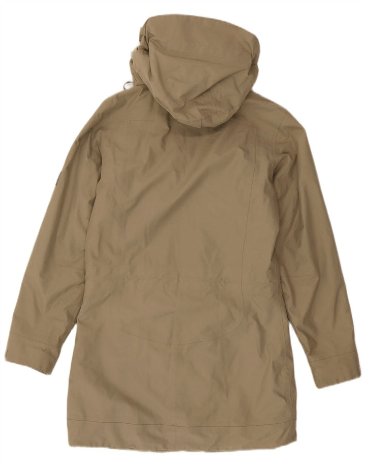 Damska kurtka parka z kapturem Jack Wolfskin UK 8, mała, khaki, poliester