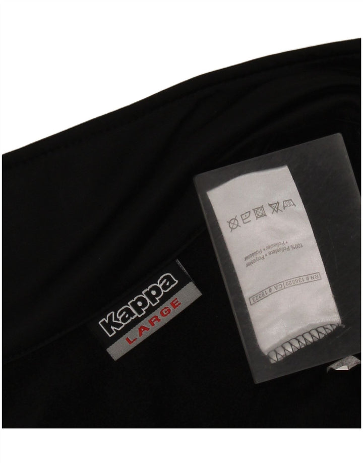 Męska kurtka dresowa Kappa z grafiką, duża, czarna, poliestrowa