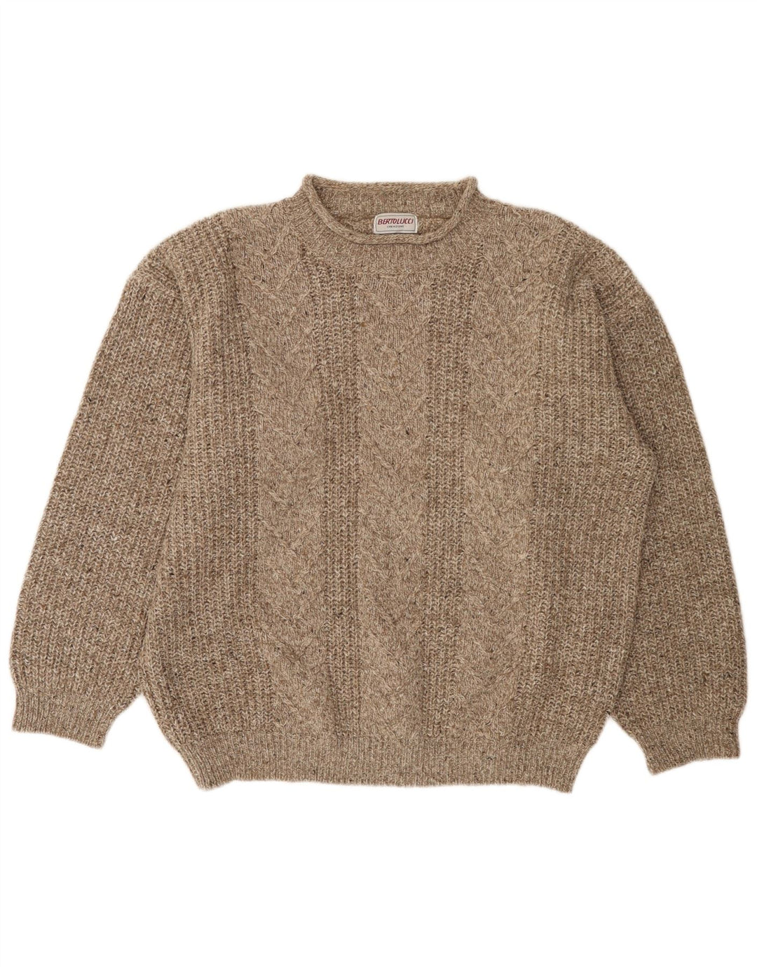 Męski sweter z okrągłym dekoltem BERTO LUCCI XL w szare paski