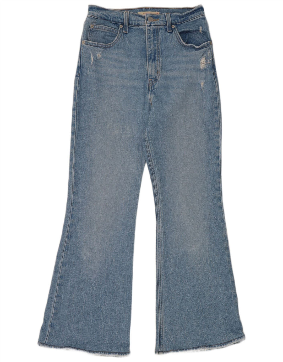 Damskie jeansy Levi's z wysokim stanem i rozkloszowanymi nogawkami W26 L27 niebieska bawełna