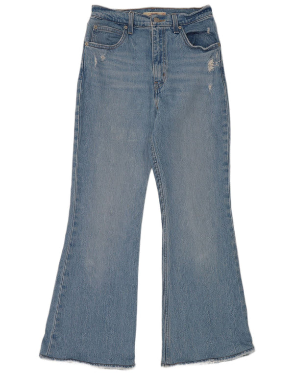 Damskie jeansy Levi's z wysokim stanem i rozkloszowanymi nogawkami W26 L27 niebieska bawełna