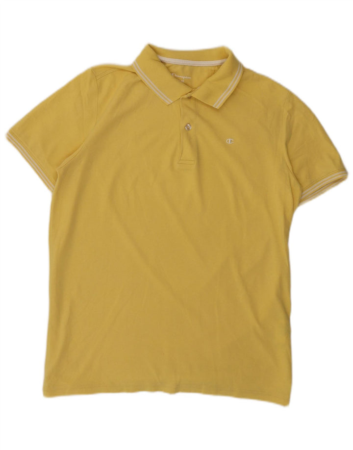 Męska koszulka polo CHAMPION Easy Fit, średnia żółta bawełna
