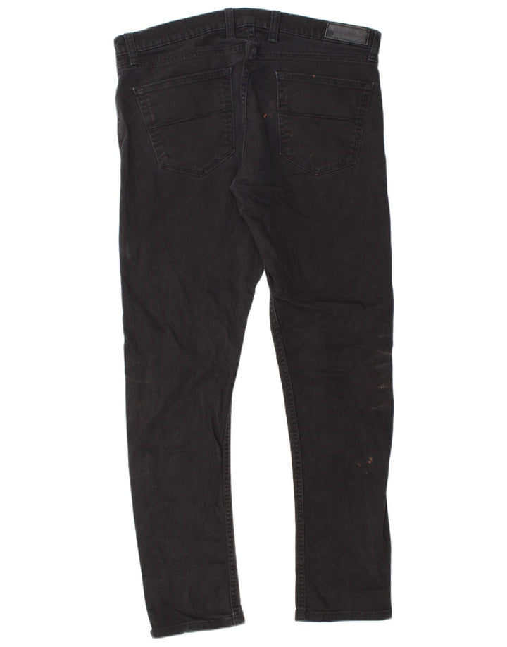 Marks & Spencer Męskie jeansy slim W36 L33 Czarne bawełniane